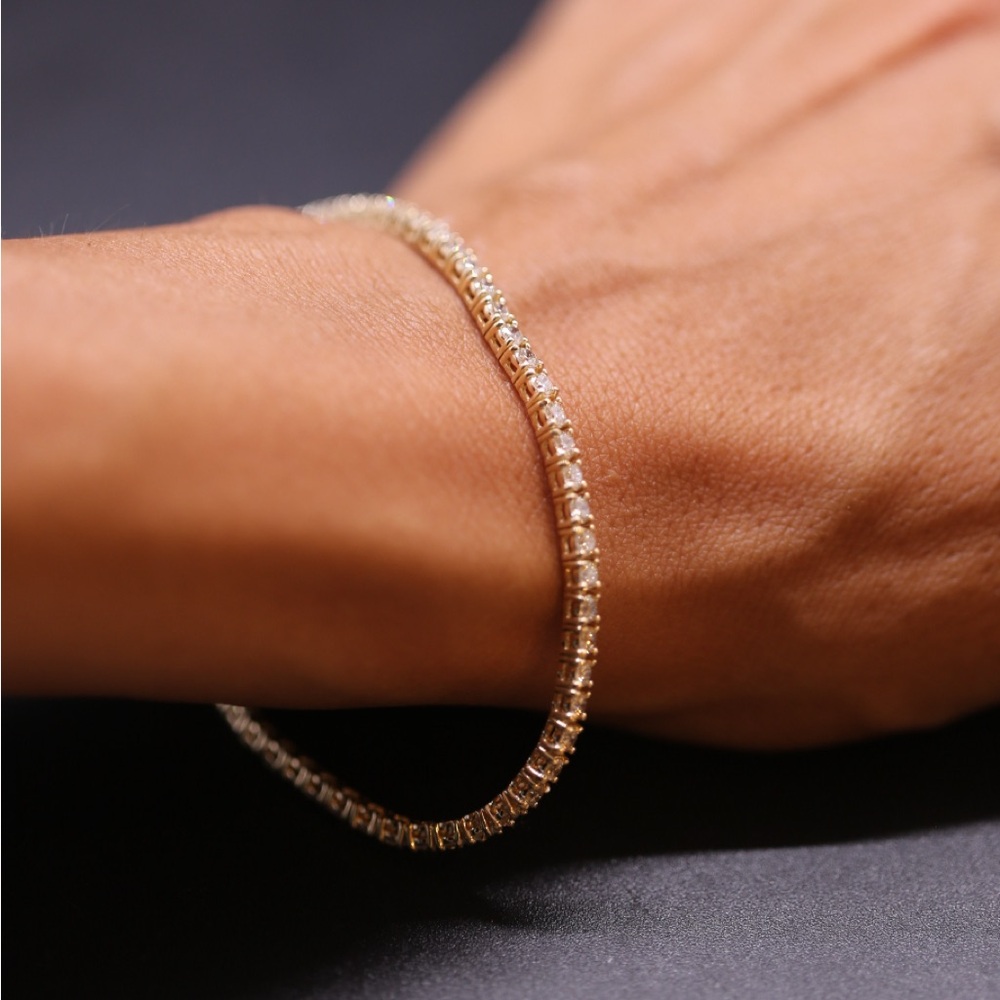 3.10ct Diamond Tennis Bracelet Yellow Gold